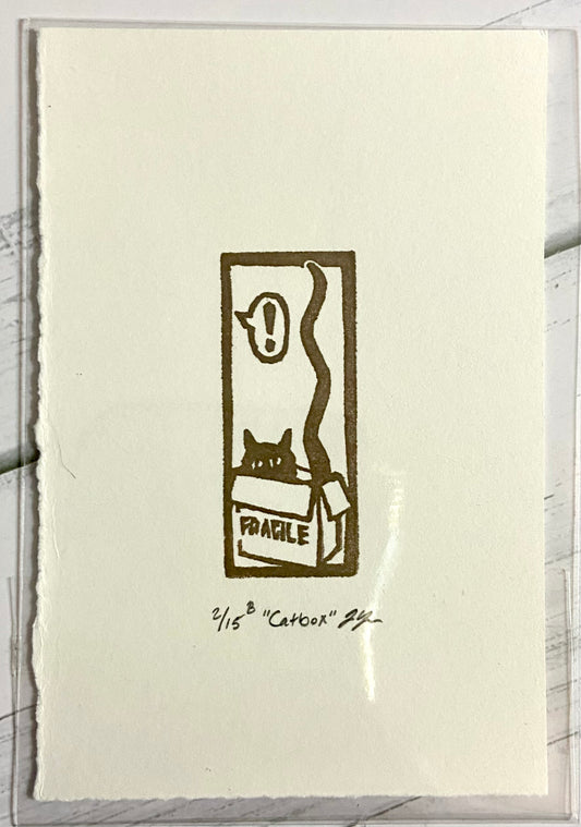 "Catbox" Funny Cat Eraser Print