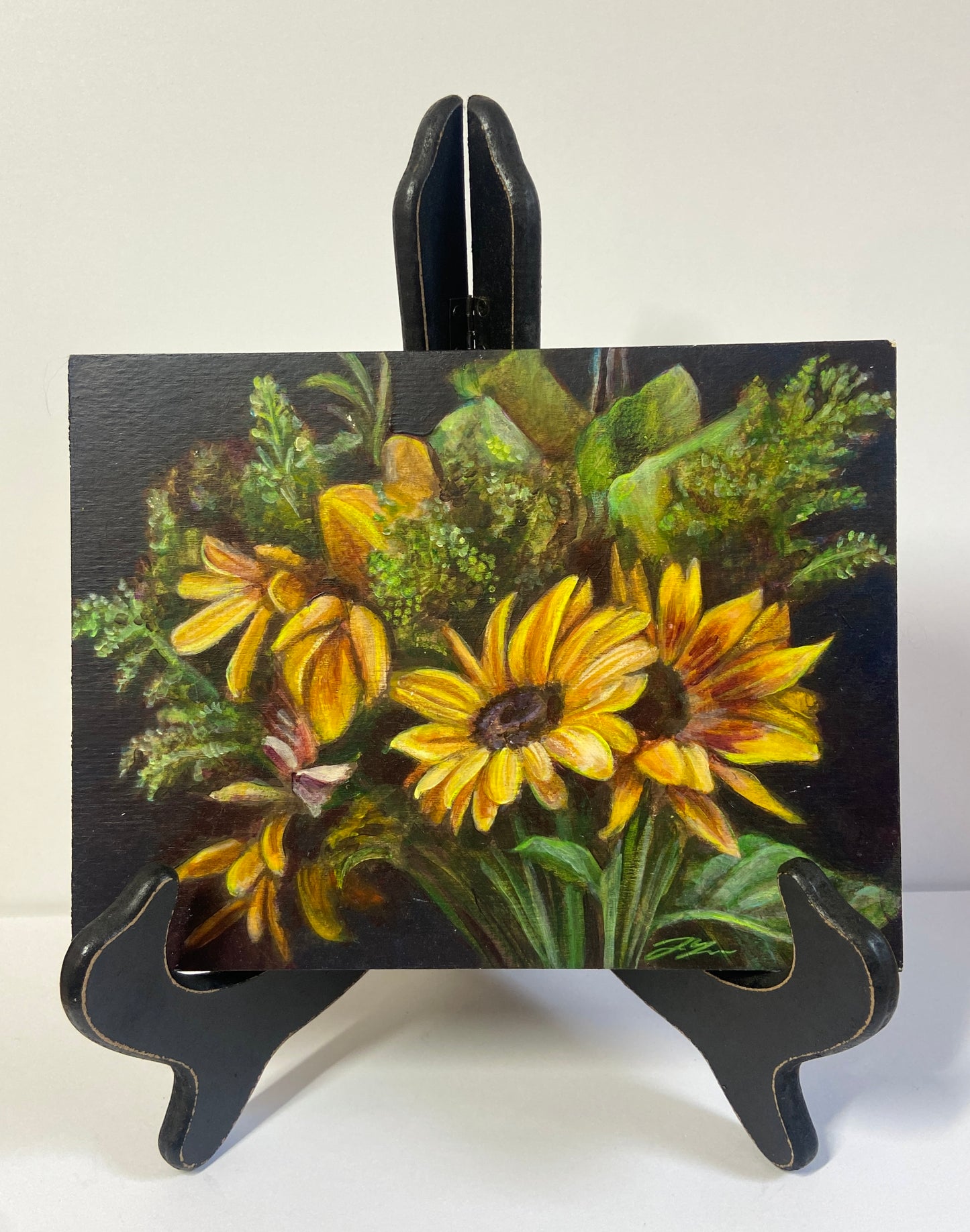 Brown Sunflowers original painting