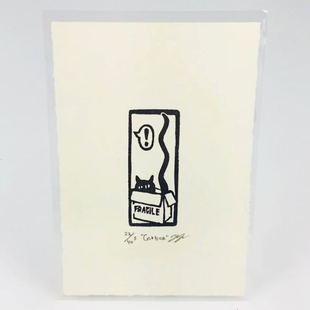 "Catbox" Funny Cat Eraser Print