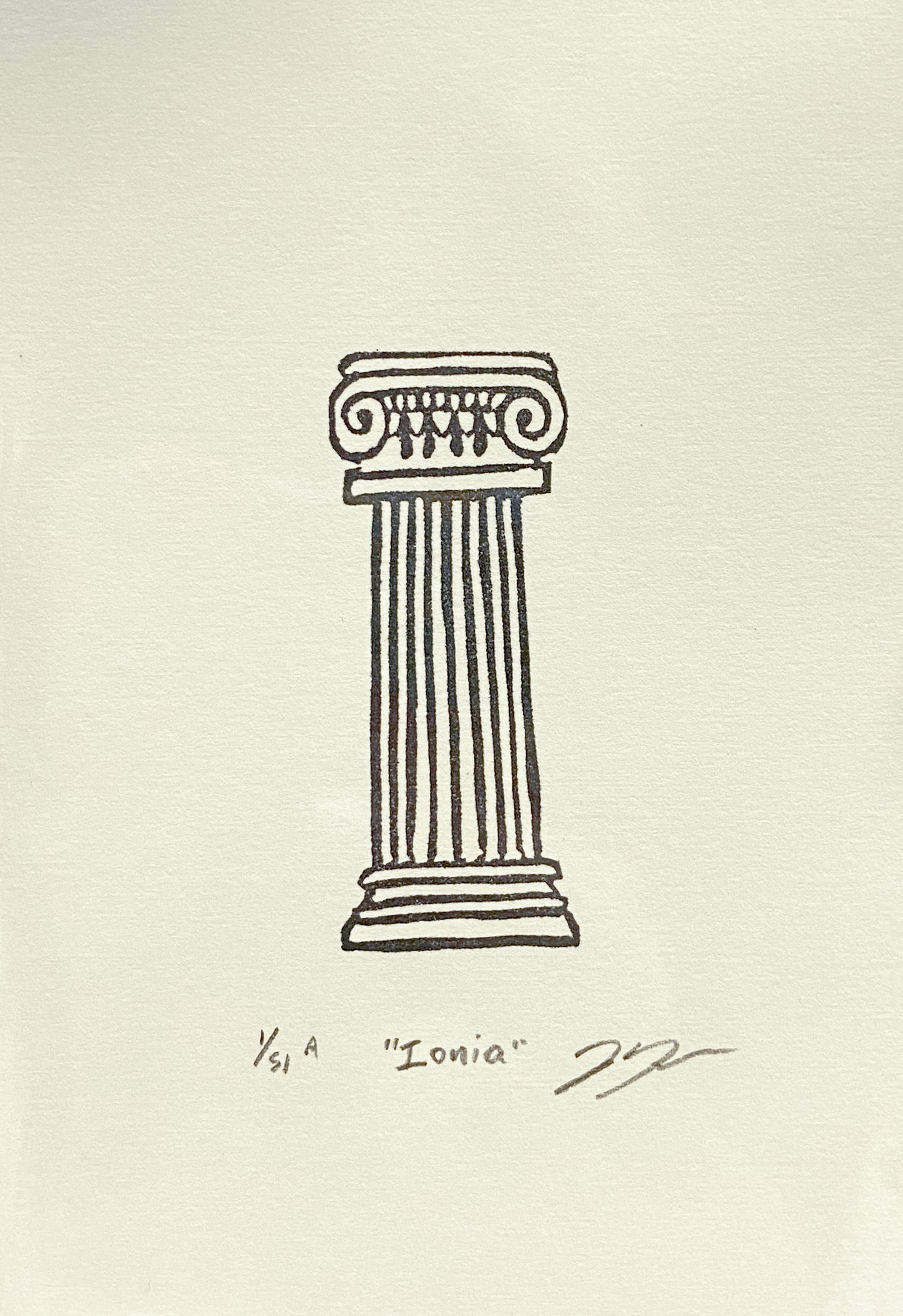 "Ionia" Greek Pillar/Column Eraser Print