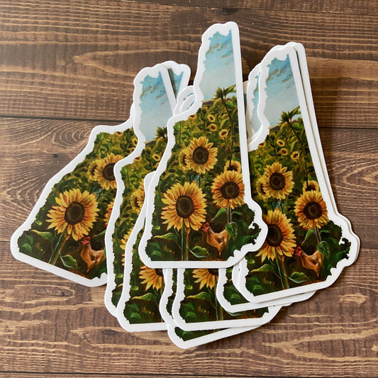 "New Hampshire III" Sunflower Painting Sticker