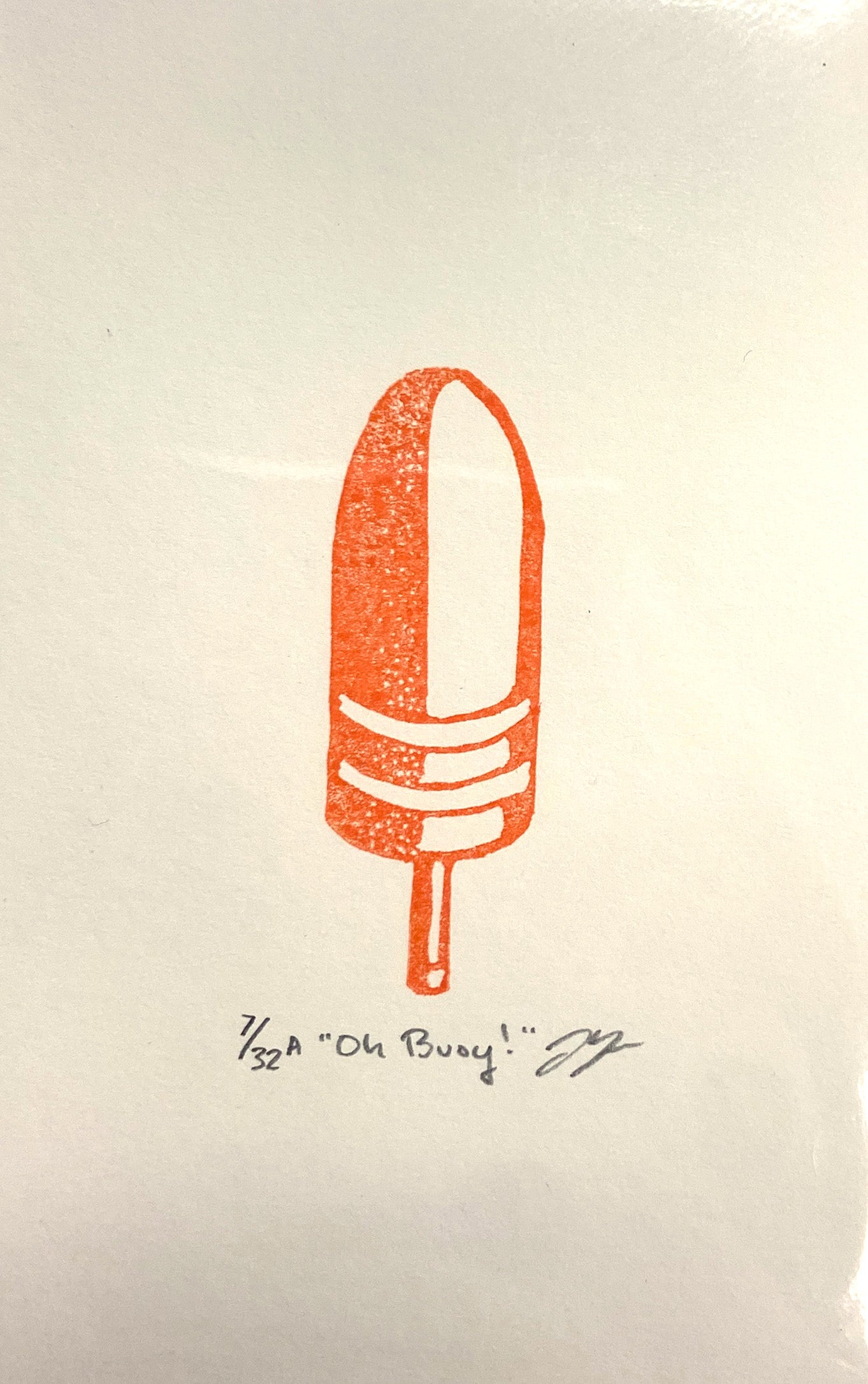 "Oh Buoy!" Orange Eraser Print