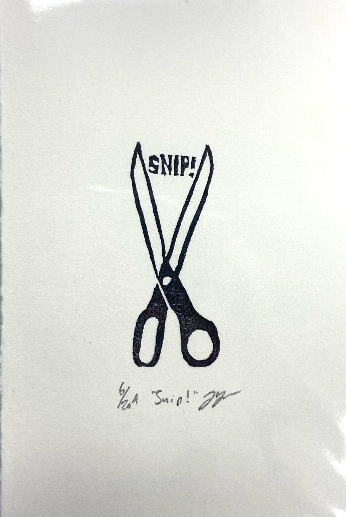 "Snip!" Scissors Eraser Print