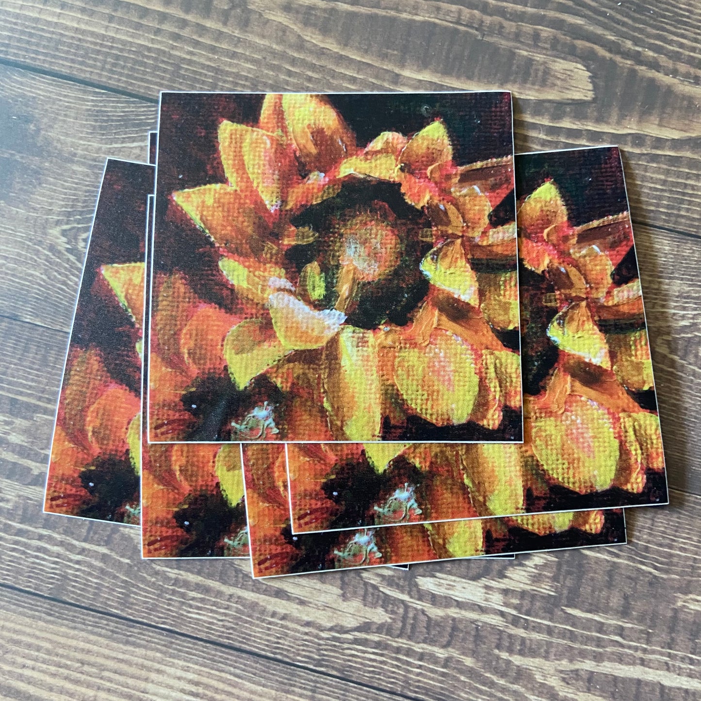 "Sunflower in Red" Sticker