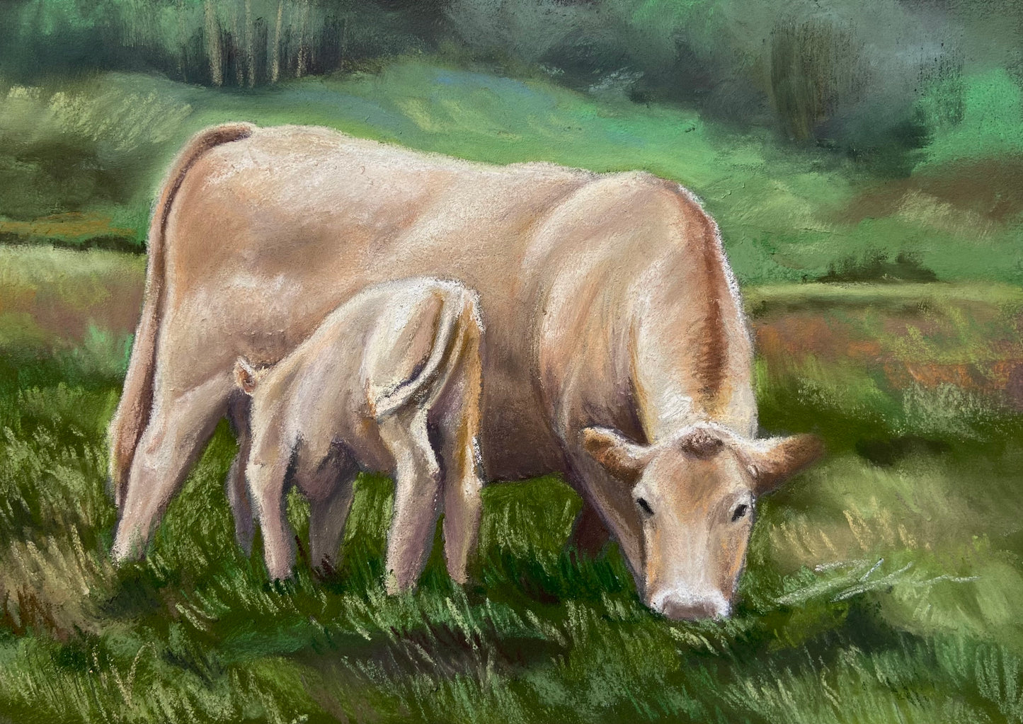 "Grazing" Original Pastel Painting