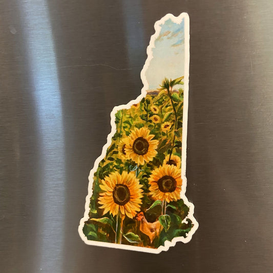 "New Hampshire III" Sunflower Painting Magnet