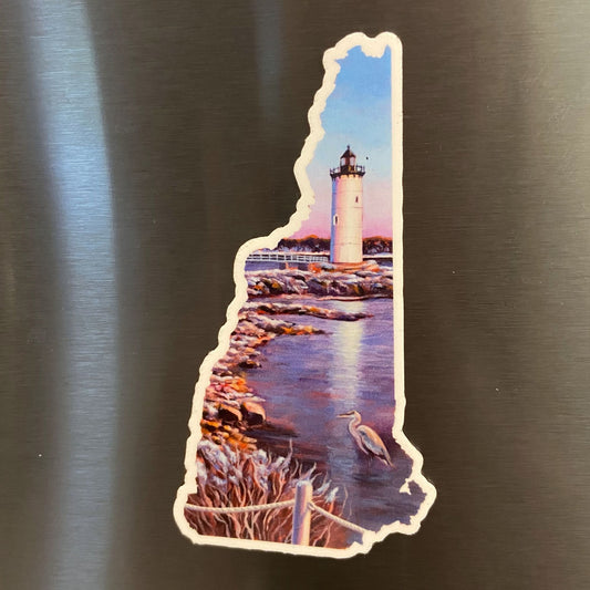 "New Hampshire V" Ocean Lighthouse Painting Magnet