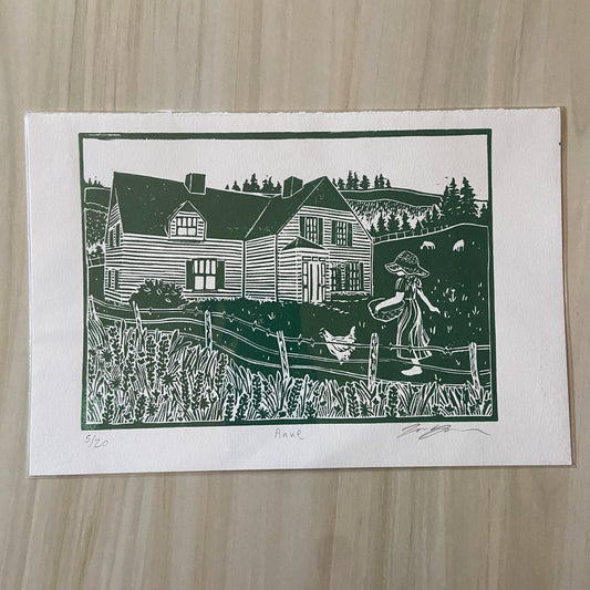 "Anne" Editioned Linoleum Block Print