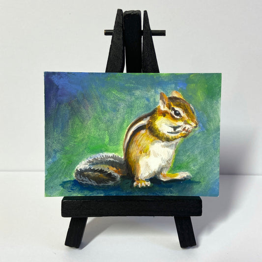Chipmunk ACEO painting