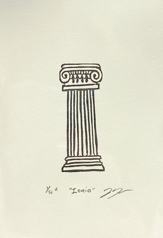 "Ionia" Greek Pillar/Column Eraser Print