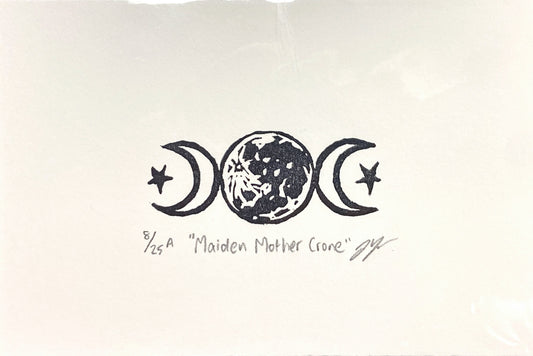 "Maiden Mother Crone" Moon Triple Goddess Eraser Print