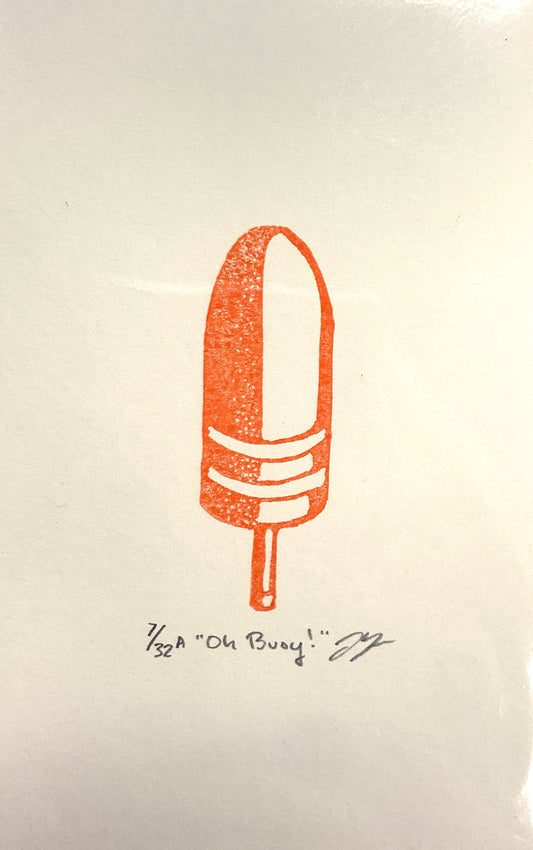 "Oh Buoy!" Orange Eraser Print