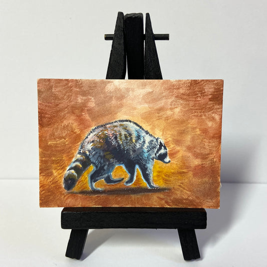 Raccoon ACEO painting