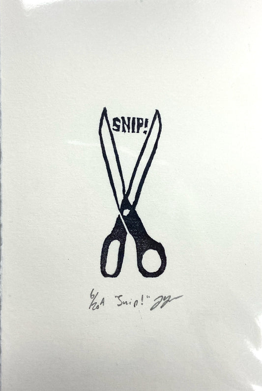 "Snip!" Scissors Eraser Print