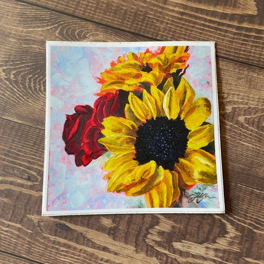 Sunflower & Rose Sticker