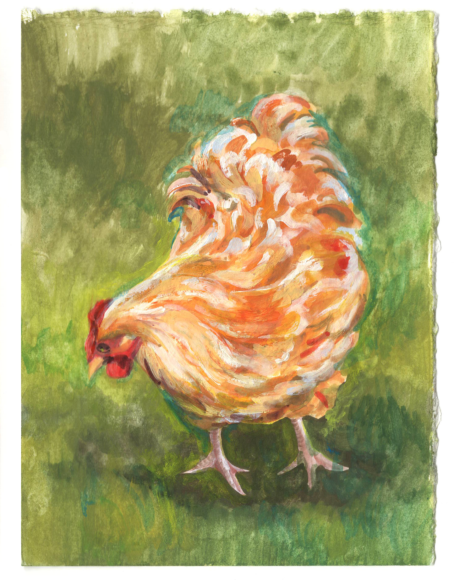 Fire Hen Original Chicken Painting