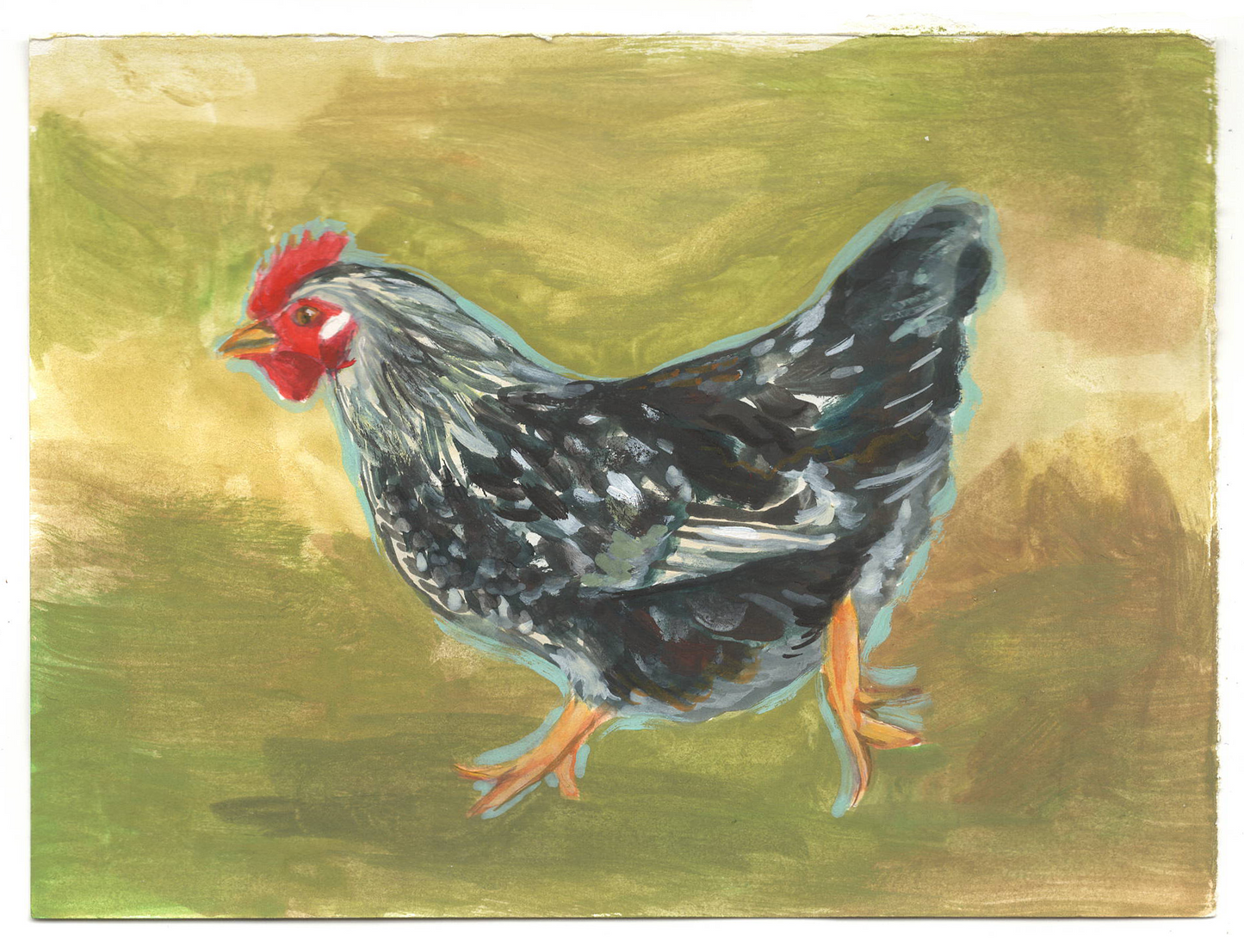 "The Scavenger" Original Chicken Painting