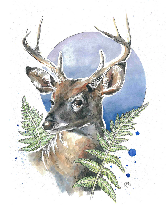 "Deer" Original Watercolor Painting
