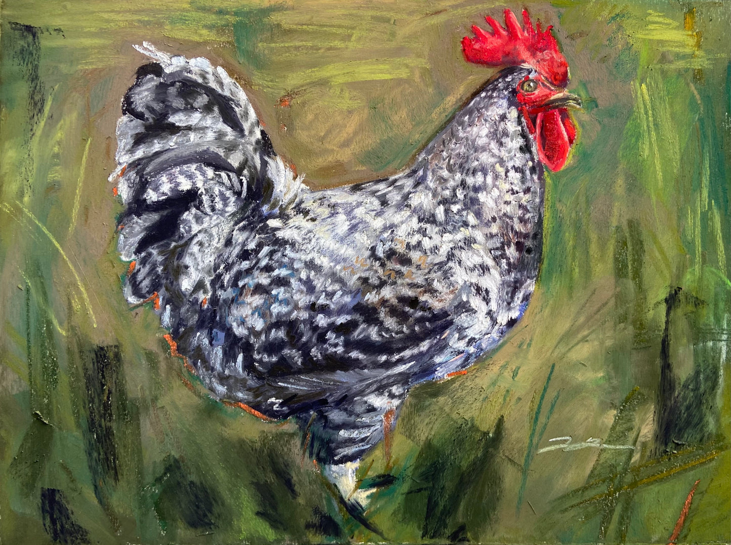 "Classic Chicken" Original Pastel Painting