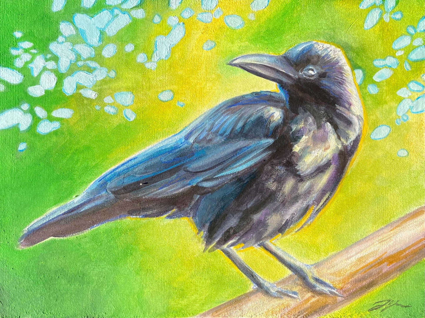 "Crow" Original Gouache Painting