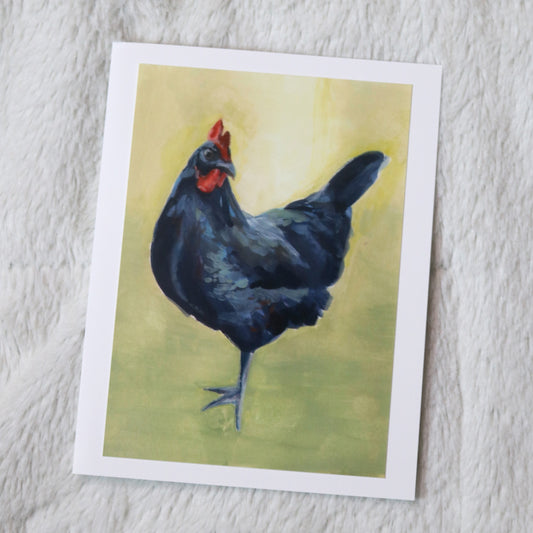Chicken card: Standing Goth