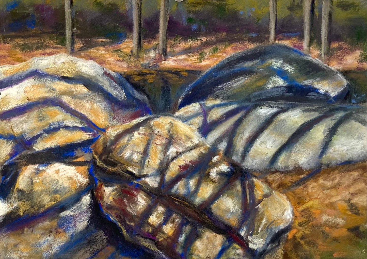 "Sleeping Zebras" Original Pastel Painting